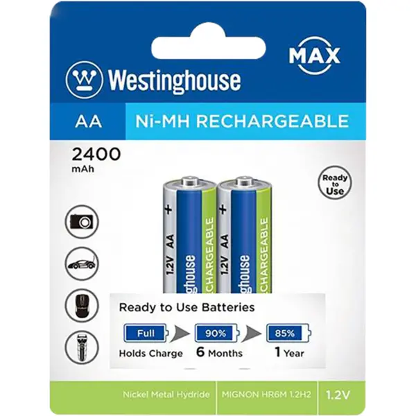 باتری قابل شارژ قلمی وستینگ هاوس مدل Ni-MH Rechargeable بسته ی 2 عددی