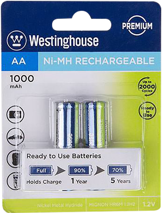 باتری قابل‌ شارژ قلمی وستینگ هاوس مدل Ni-MH Rechargeable بسته 2 عددی