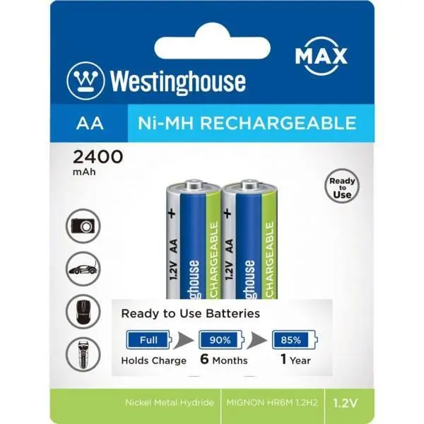 باتری قابل شارژ قلمی وستینگ هاوس مدل Ni-MH Rechargeable بسته ی 2 عددی