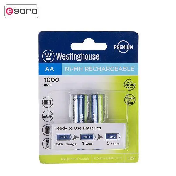باتری قابل شارژ قلمی وستینگ هاوس مدل Ni-MH Rechargeable بسته 2 عددی