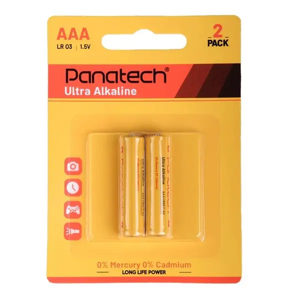 باتری نیم قلمی ۲ عددی کارتی Panatech Alkaline LR03 - 2