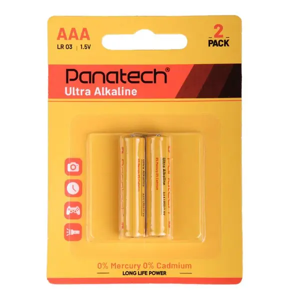 باتری نیم قلمی ۲ عددی کارتی Panatech Alkaline LR03 - 3