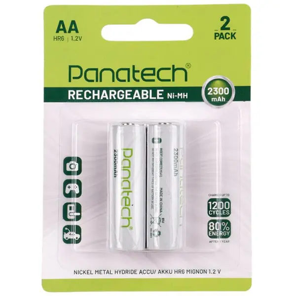 باتری دوتایی قلمی شارژی Panatech Rechargeable Ni-MH HR6 AA 2300mAh - 3