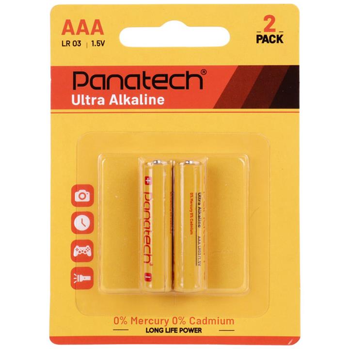 باتری دوتایی نیم قلمی Panatech Ultra Alkaline LR03 1.5V AAA