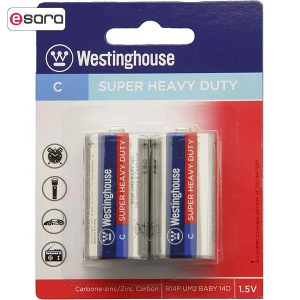 باتری سایز متوسط وستینگ هاوس مدل Super Heavy Duty بسته ی 2 عددی