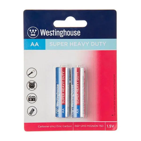 باتری قلمی وستینگهاوس مدل Super Heavy Duty R6P UM3 بسته 2 عددی