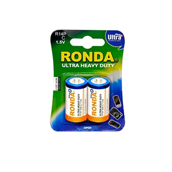 باتری سایز متوسط روندا مدل Ultra Plus Ultra Heavy Duty بسته 2 تایی