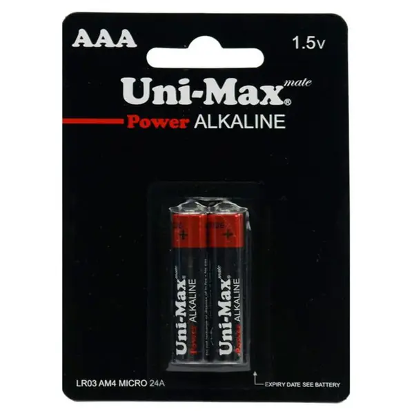 باتری دوتایی نیم قلم Uni-Max Alkaline 1.5V AAA
