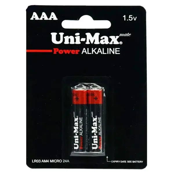 باتری دوتایی نیم قلم Uni-Max Alkaline 1.5V AAA
