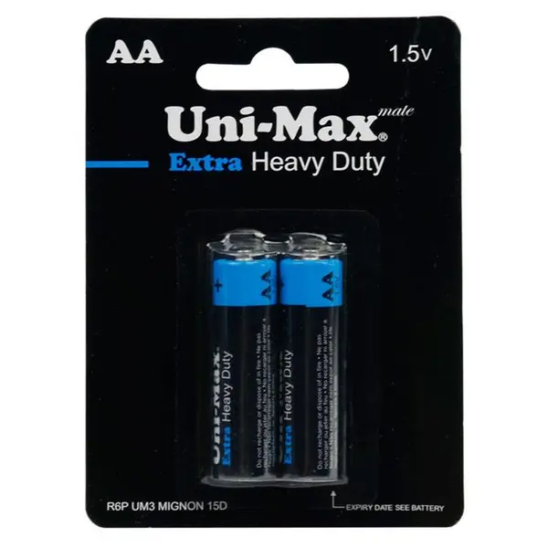 باتری دوتایی قلمی Uni-Max Extra Heavy Duty 1.5V AA