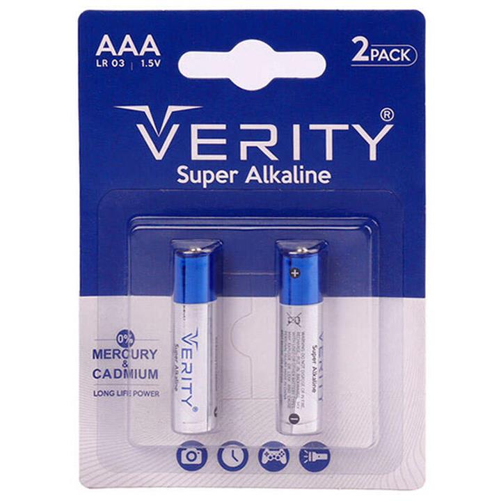 باتری دوتایی نیم قلمی Verity Super Alkaline LR03 1.5V AAA