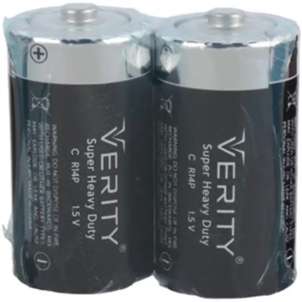 باتری دوتایی متوسط Verity Super Alkaline LR14 1.5V C شرینک - 3