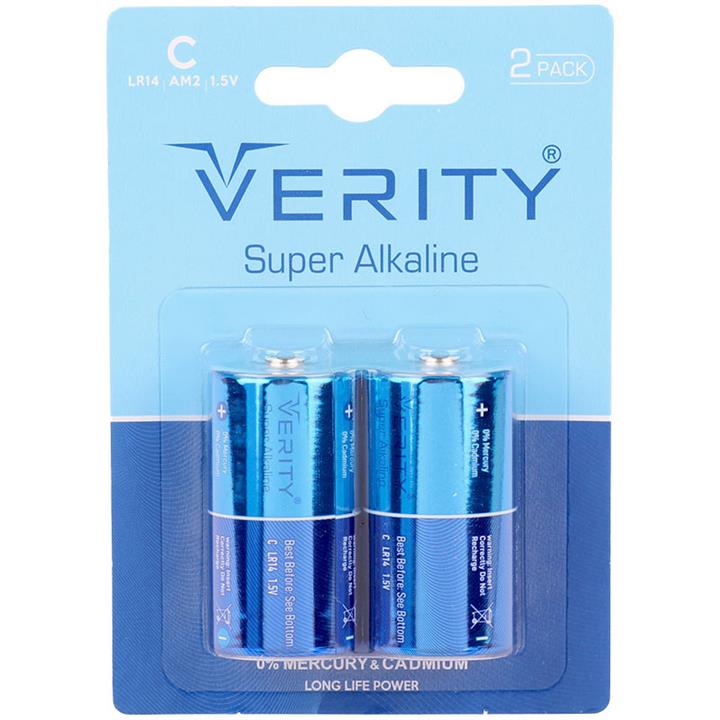 باتری دوتایی متوسط Verity Super Alkaline LR14 1.5V C