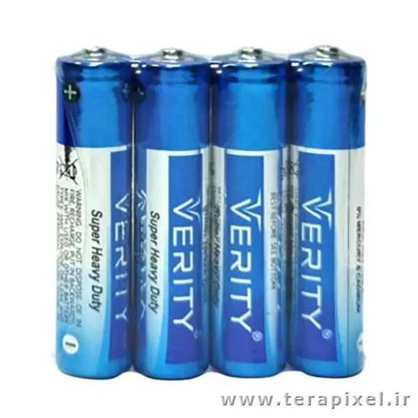 باتری چهارتایی نیم قلمی Verity Super Heavy Duty R03 1.5V AAA شرینک