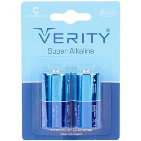 باتری دوتایی متوسط Verity Super Alkaline LR14 1.5V C - 3