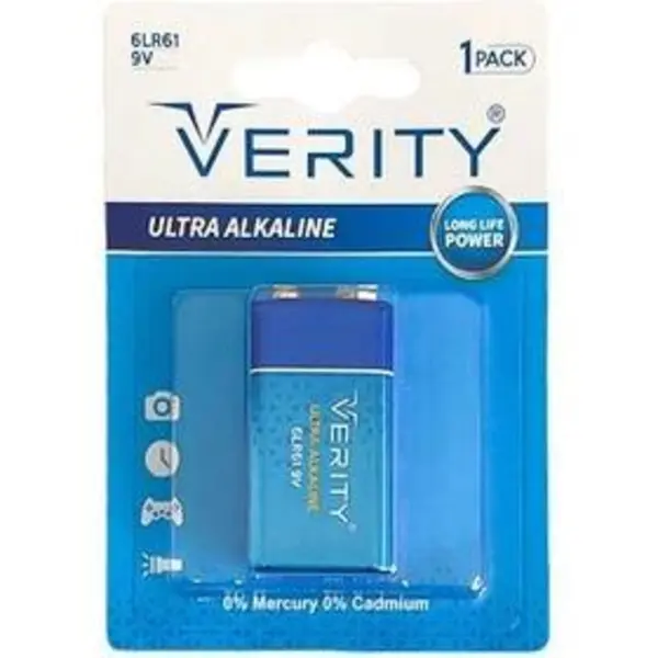 باتری کتابی Verity Ultra Alkaline Duty 6LR61 9V