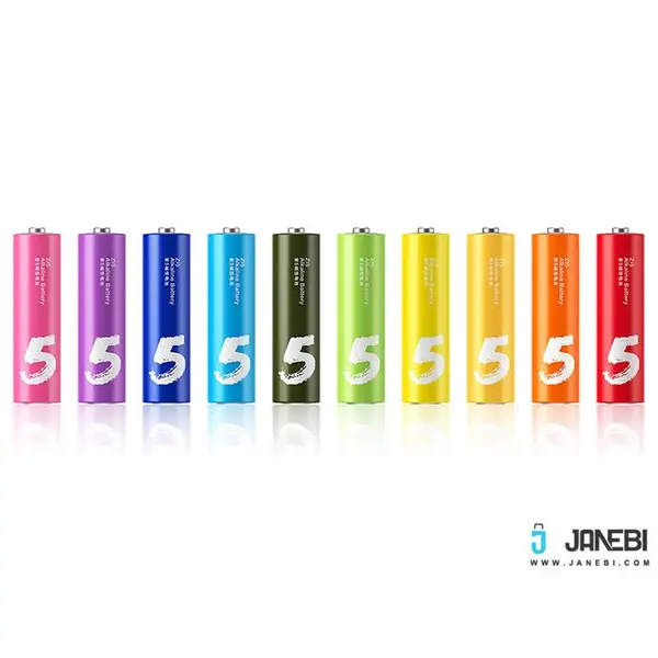 باتری قلمی رنگین کمانی شیائومی Xiaomi Rainbow Zi5 AA 1.5 V Battery Pack Of 10