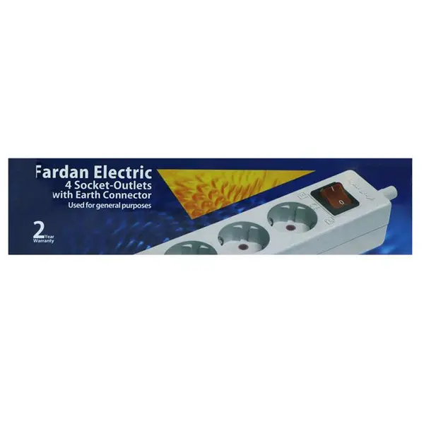 چند راهی ۴ خانه ارت دار فردان الکتریک با کابل ۳ متری مدل ۳۱۲۰۳ - 2
