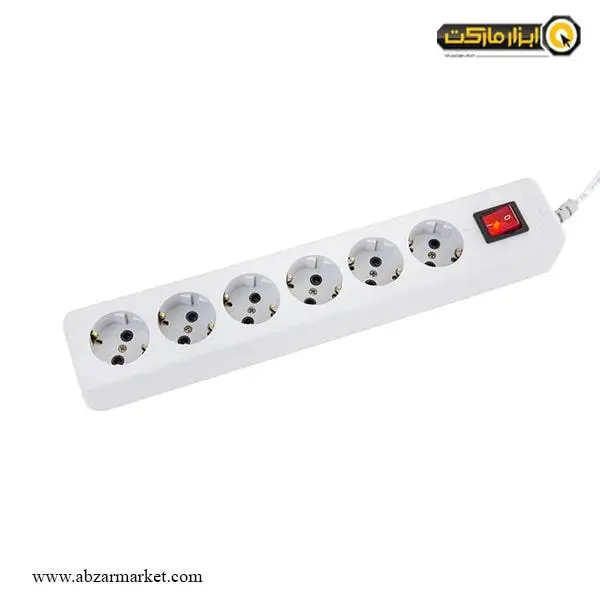 شش خانه ارت دار پارت الکتریک با کابل 1.8 متری مدل نیک PRT 986 - 2