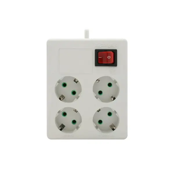 رابط چهار خانه مربع ارت دار فردان الکتریک 31406 با کابل 1.8 متر - 2