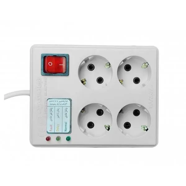محافظ ولتاژ کامپیوتر ارت دار مغزی سرامیک 4 خانه 5 متری فرحان الکتریک - 2