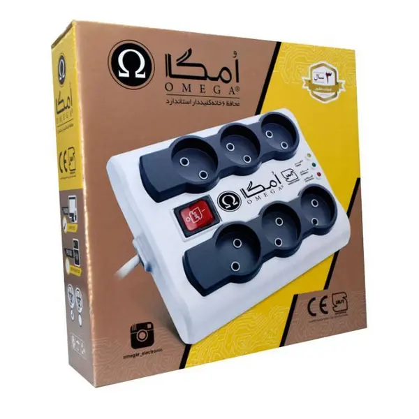 محافظ ولتاژ و چندراهی برق امگا با کابل 5 متری - 2