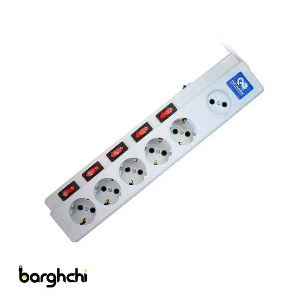 چندراهی برق پارت الکتریک 5+1 مدل PE2095 با کابل 1.8 متری