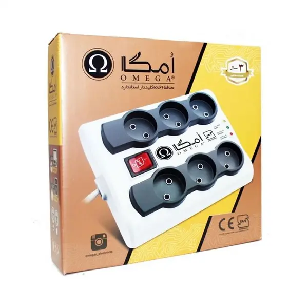 محافظ برق امگا 6 پورت 1.5 متری - 2