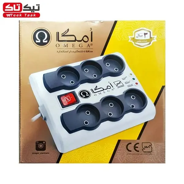 محافظ برق 6 خانه P6000 امگا 5 متری - 3