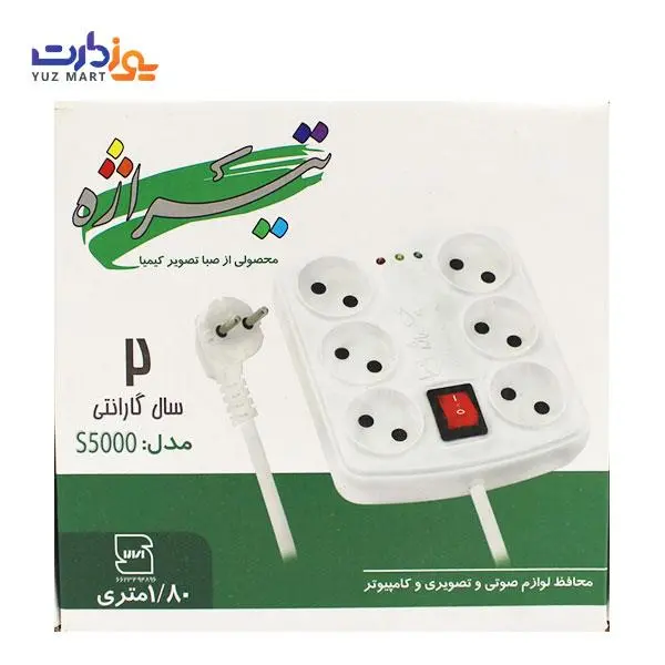 محافظ 6 راهه آنالوگ کامپیوتر تیراژه مدل S5000 - سیم 1.8 متری - 2