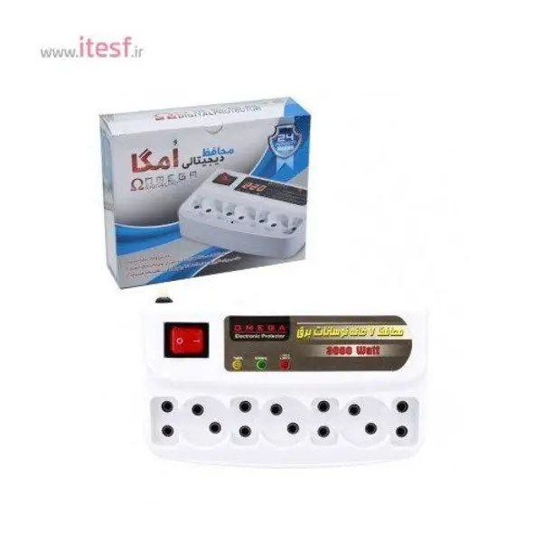 محافظ برق دیجیتالی 7 خانه امگا سیم بلند - 2