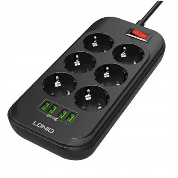 چندراهی برق الدینیو مدل SC6403 6Power Socket 4 USB PORT - 2