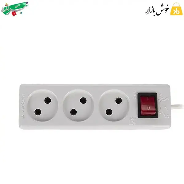 سه راهی برق کلید دار بدون ارت مدل T103 تیراژه - 2