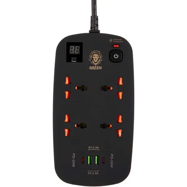 چندراهی برق گرین لاین مدل 40W Multiport Smart Power Socket 3500W - 2