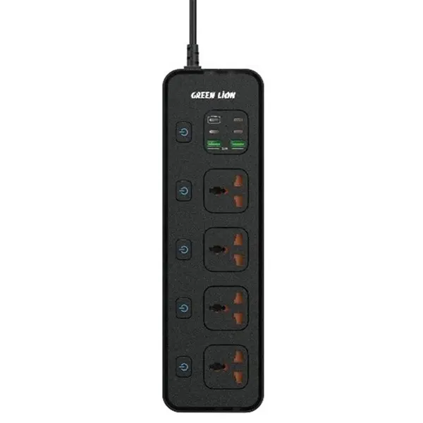چند راهی و محافظ برق و شارژر گرین لاین Green Lion Multiport Smart Power Socket 3000W - 2