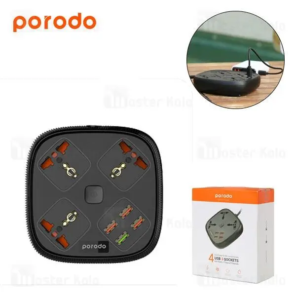 چند راهی برق و شارژر پرودو Porodo 4 USB 3 Sockets PD-SC3302 دارای 4 پورت - 5