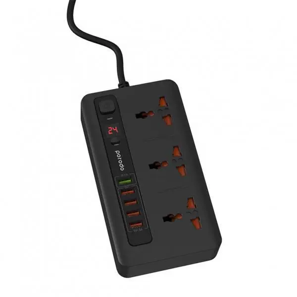 چند راهی و محافظ برق پرودو Porodo PD-FWCH013 2M ا Porodo Multi-Port Power HUB 4 USB-A/USB-C Ultimate