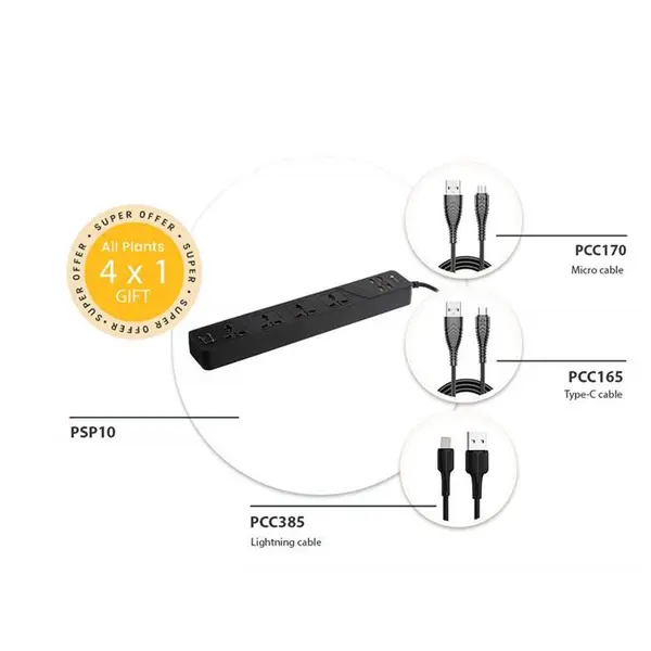 چندراهی برق و محافظ ولتاژ پرووان مدل PSP10هدیه PCC170-PCC165-PCC385 - 2