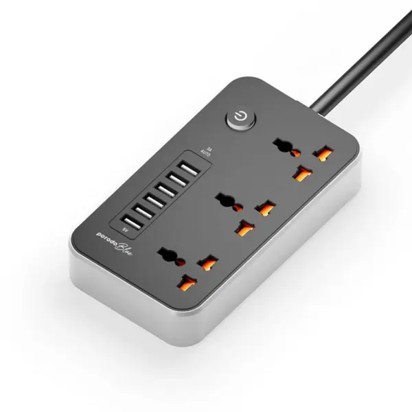 سه راهی برق هاب usb پرودو بلو مدل 3ac6a2m ا Porodo Blue Multi-Port Power Hub Ultimate Home & Office Kit 2M - 3