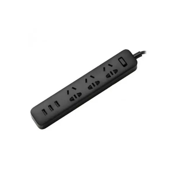 سه راهی برق با سه پورت یو اس بی می شیاومی شیامی شیائومی | Xiaomi Mi Power Strip 3 Sockets 3 USB Ports Black - 2