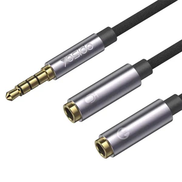 کابل تبدیل یسیدو 1 به 2 جک 3.5 میلیمتری هدفون مدل AUX splitter YAU28 طول 30CM