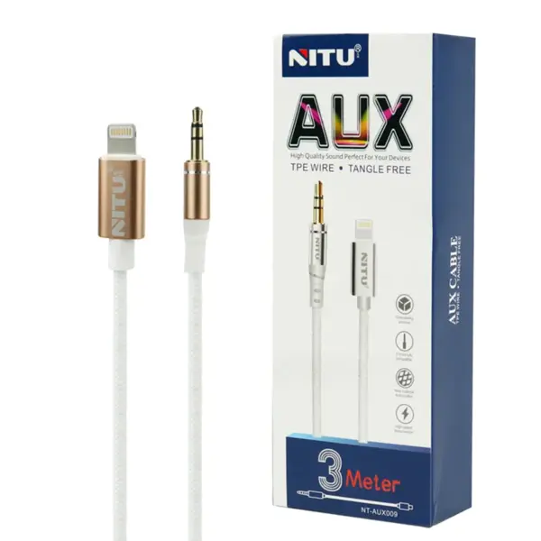 کابل Aux لایتنینگ نیتو مدل NT-AUX009 طول 3متر
