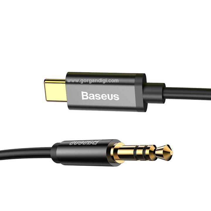 کابل تبدیل USB-C به AUX باسئوس مدل CAM01-M01-BA طول 1.2 متر