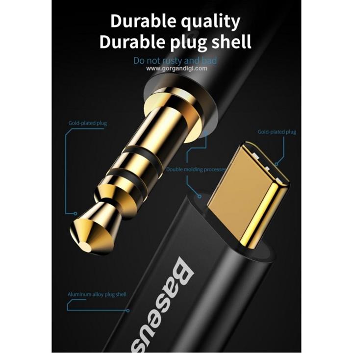 کابل تبدیل USB-C به AUX باسئوس مدل CAM01-M01-BA طول 1.2 متر