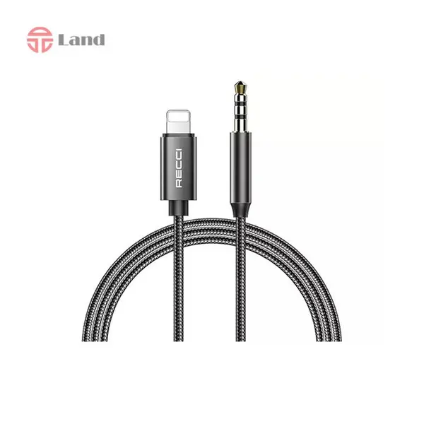 کابل مبدل  صدا 3.5 میلیمتری به لایتنینگ رسی RECCI RH02 LIGHTNING TO 3.5 AUX AUDIO CABLE 1M