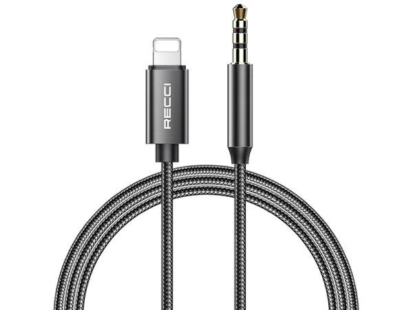 کابل مبدل  صدا 3.5 میلیمتری به لایتنینگ رسی RECCI RH02 LIGHTNING TO 3.5 AUX AUDIO CABLE 1M