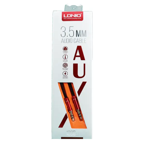 کابل صدا AUX مخصوص خودرو مدل LS-Y01 طول 1 متر رنگ قرمز الدینیو-LDNIO