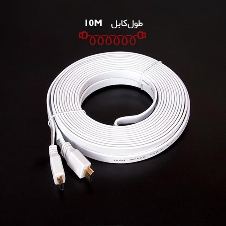 کابل HDMI فیلیپس به طول 10 متر  مدل فلتی از نوع درجه یک کاملا اورجینال رنگ مشکی