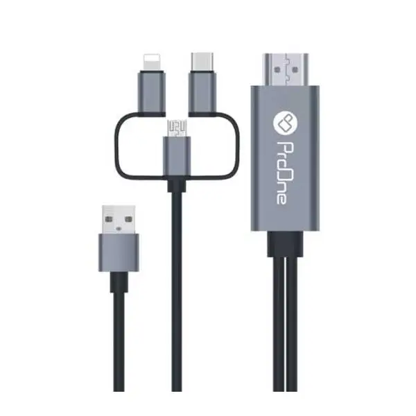 کابل تبدیل HDMI به USB-C / microUSB / لایتنینگ پرووان مدل PCH70 طول 1.8متر