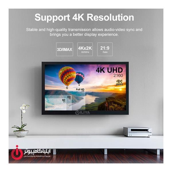 کابل HDMI v2.0 فیبر نوری یونیتک مدل Y-C1032BK به طول 40 متر  Unitek Y-C1032BK HDMI v2.0 UltraPro Optical Cable 40m